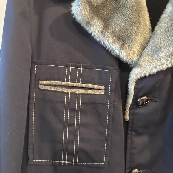 Vintage Anthony’s 70s Storm Proof Faux fur Jacket, Navy, Men's 44 - Picture 6 of 16